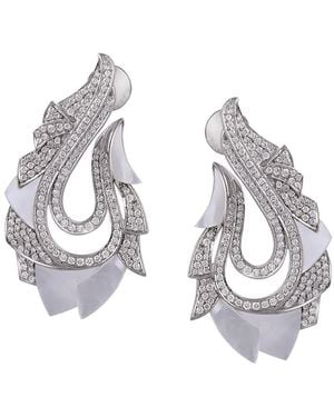 ANANYA 18Kt Diamond Mogra Paisley Earrings - Metallic