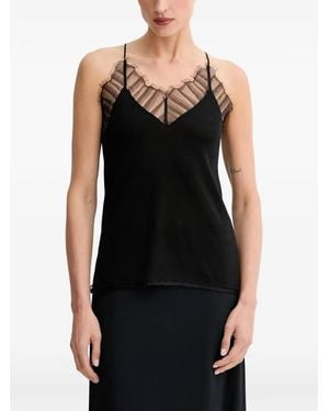 IRO Lace V-Neck Blouse - Black