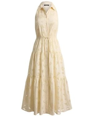 Ralph Lauren Floral-Eyelet Tiered Shirt Maxi Dress - White