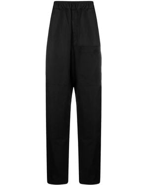 Jil Sander Elasticated Waist Wide-Leg Trousers - Black