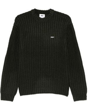 Obey Jersey de punto con cuello redondo - Negro