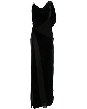 Coperni Logo-Plaque Panelled Maxi Dress - Black