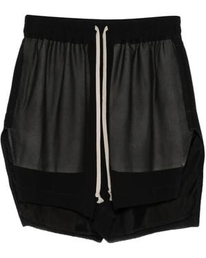 Rick Owens Drawstring Fastening Mini Shorts With Split Design - Black