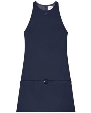 Courreges Belted A-Line Mini Dress - Blue
