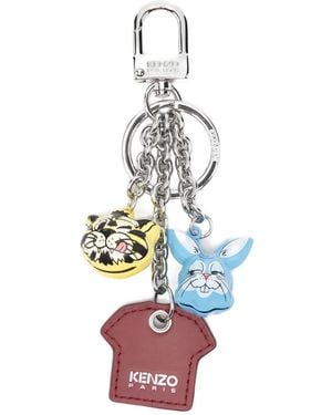 KENZO Tiger rabbit charm keyring - Blanco