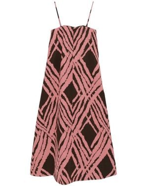 JOSEPH Banna-Print Midi Dress - Red