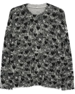 R13 Jersey con detalle de corazón - Gris