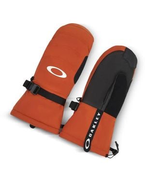 Oakley Powder Ridge Logo-Print Mittens - Orange