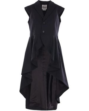 Noir Kei Ninomiya Sleeveless High-Low Wool Jacket - Blue