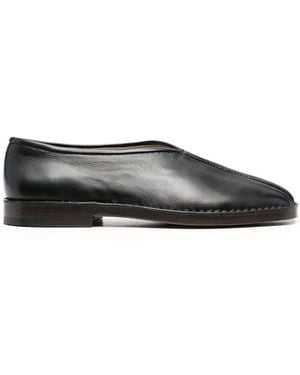 Lemaire Square-Toe Leather Loafers - Grey