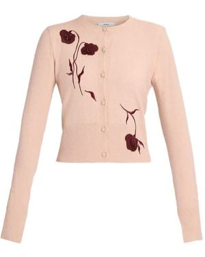 Erdem Embroidered Fitted Cardigan - Pink