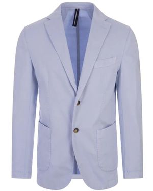 RUSSO CAPRI Button Oxford Blazer - Blue