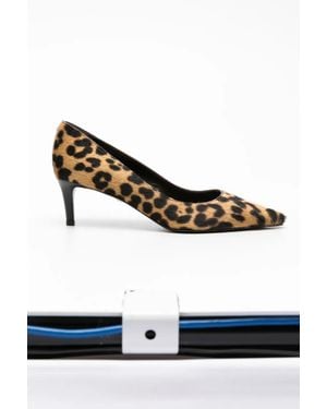 Baldinini Leopard-Print Hair-Texture Pumps - Natural