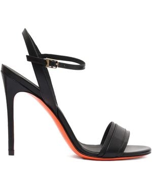 Santoni 105Mm Ankle-Strap Heeled Sandals - Black