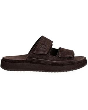 Timberland Touch-Strap Suede Slides - White