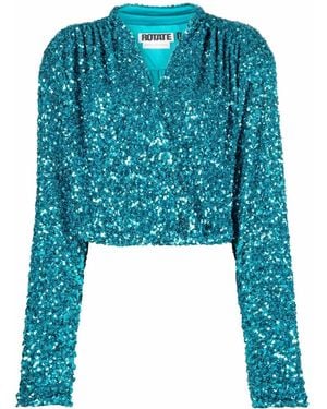 ROTATE BIRGER CHRISTENSEN Aurelia Top - Blue