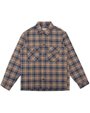 Naked & Famous Work Flanellen Overhemd Met Klepzak - Grijs