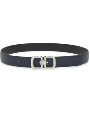Ferragamo Reversible And Adjustable Gancini Belt - White