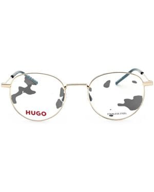 HUGO Round-Frame Glasses - White