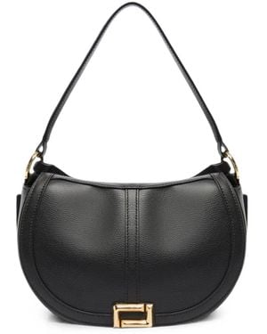 Lancel Small Logo-Plaque Leather Shoulder Bag - Black