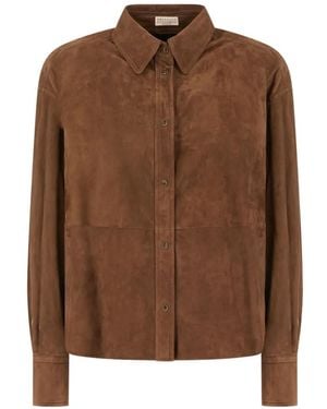 Brunello Cucinelli Suede Panelled Jacket - Brown