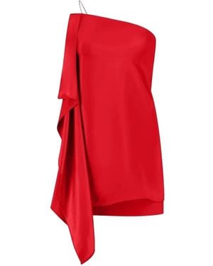 GAUGE81 Misaki One-Shoulder Asymmetric Mini Dress - Red