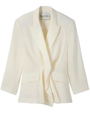 RECTO. Draped-Detail Blazer - White