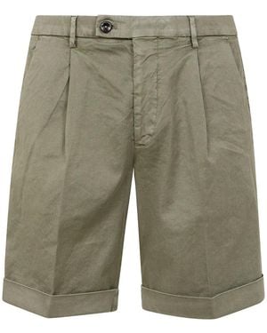 Michael Coal Bermudas de algodón con pliegues - Verde