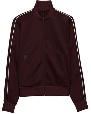 Prada Reißverschluss-Sportjacke Mit Streifen - Rot