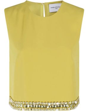Isabelle Blanche Crystal-embellished Top - イエロー