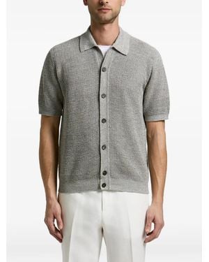 Peserico Waffle-Knit Short-Sleeve Shirt - Grey