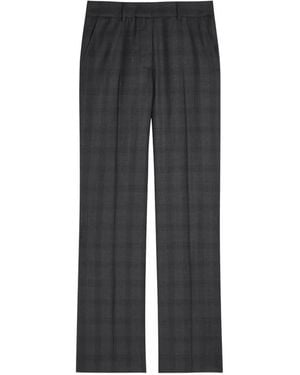 Blazé Milano Check-Pattern Pressed-Crease Trousers - Grey