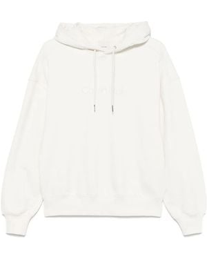 Calvin Klein Logo-Embroidered Hoodie - White