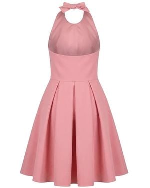 Valentino Garavani Robe Plissée À Détail De Nœud - Rose