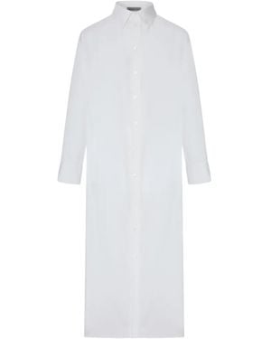 Balenciaga Draped-Back Shirt Dress - White