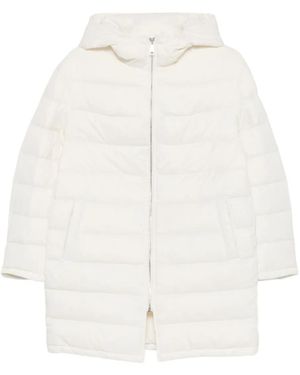 Liska Hooded Quilted Jacket - White