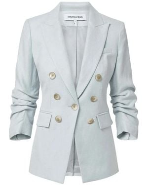 Veronica Beard Tomi Dickey Double-Breasted Blazer - Blue