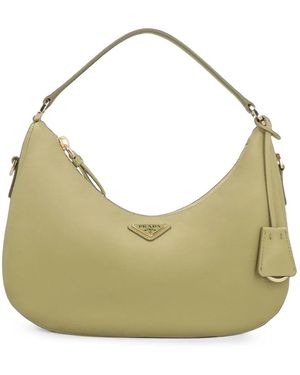 Prada Schultertasche Mit Logo-Schild - Grün