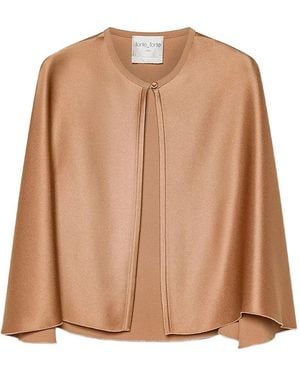forte_forte Envers Satin-Finish Cape - Brown