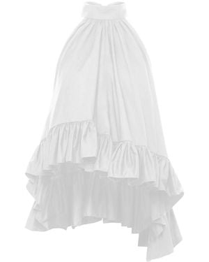 Azeeza Gerüschte Plath Bluse - Weiß