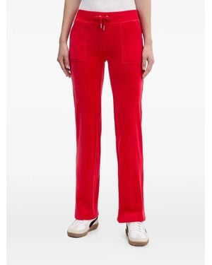 Juicy Couture Pantalones de chándal con cordones y bolsillo de parche - Rojo