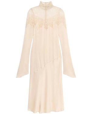 Blumarine Lace-Detail Midi Dress - White