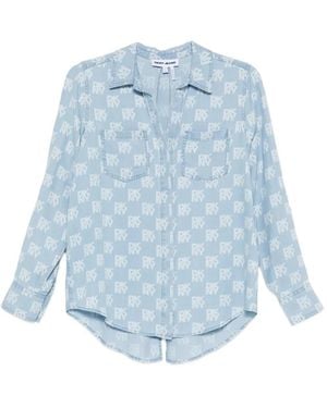 DKNY Buttonned-Front Print Shirt - Blue