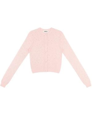 Area Cardigan Mit Kristallverzierung - Pink