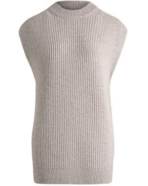 12 STOREEZ Ribbed Wool Vest - Grey