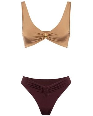 水着・ビーチグッズその他 ELISABETTA FRANCHI Two-tone bikini Multicolor Elisabetta Franchi Two-Tone Bikini Set in Yellow | Lyst