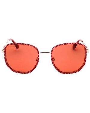 MAX&Co. Crystal-Embellished Geometric-Frame Sunglasses - Pink