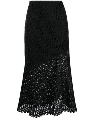Dorothee Schumacher Graphic Performance Macramé Midi Skirt - Black