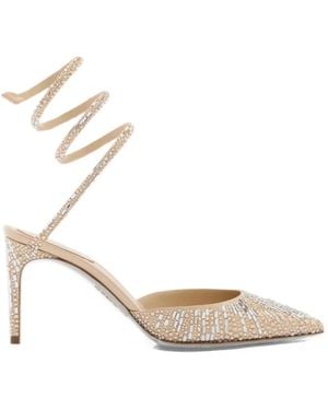 Rene Caovilla Cleo Crystal-Embellished Pumps - White