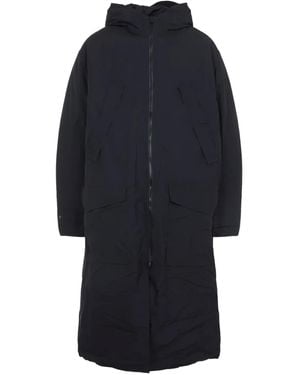 Y-3 Hooded Flap-Pocket Coat - Blue
